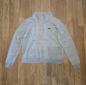 PINK by Victoria's Secret Gray Half-Zip Sweatshirt